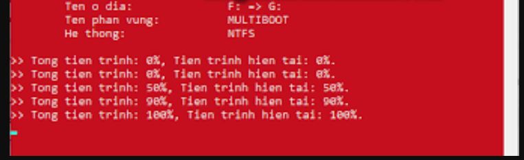 mất một lúc để cài đặt xong